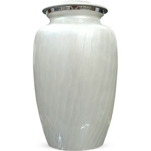 XXL As Urn - 3.5 Liter - Crematie Urn - Uniek - Voor Huisdieren of Menselijk As - Crematie As - Begrafenis Urn - Decoratie Urn - Pure White