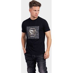 Cruyff Explore T-Shirt Zwart/Goud - Maat: M