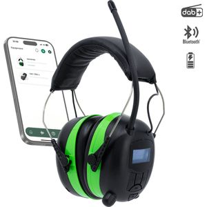 Soul Taine Gehoorbescherming met Radio - DAB+ - Oorbeschermers met Bluetooth en AUDIO ingang - Oplaadbaar - Inclusief Tas - Groen | EAR-20-G