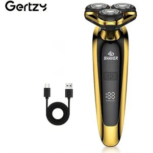 3koppen Gertzy Scheerapparaat - Usb Oplaadbare 4d Body Shaver + Baardtrimmer - Voor een complete en perfecte Lichaamshaar verzorging - Unisex - Kleur: Goud