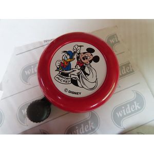 Widek - Fietsbel - Mickey Mousse & Donald duck - Rood - 55mm