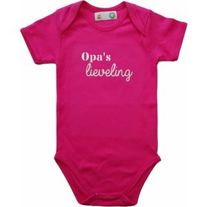 Roze romper met ""Opa's lieveling"" - maat 74/80 - grootvader, babyshower, zwanger, cadeautje, kraamcadeau, grappig, geschenk, baby, tekst