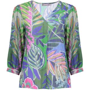 Geisha - Blouse 53461-20 - Blue/Green - 74% Katoen