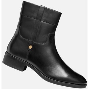 Geox - Felicity - Leren Dameslaarzen - Donkerbruin - Hakhoogte 3,5 cm