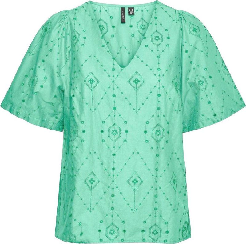 Vero Moda - Vmuline V-neck Top - T-shirt - Jade Cream