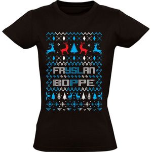 Fryslan Boppe Dames Kerst T-shirt - Friesland - fans - sfeer - kersttrui - foute kersttrui - 05 - cadeau - shirt