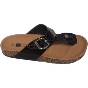 LUCKYSHOES-SLIPPER-KURK VOETBED-ANTISLIP ZOOL-MIRROR LAKLEER-39