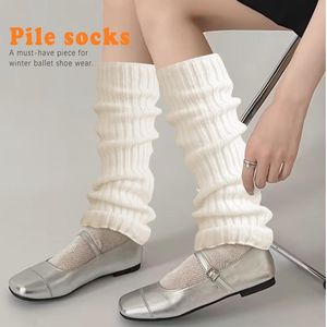 Gebreide beenwarmers voor dames - warme kniekousen - Wit - 1 paar