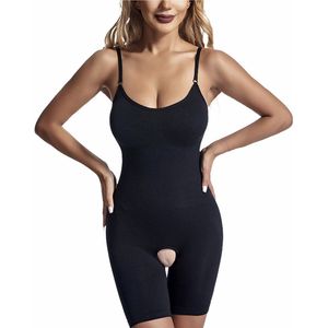 Somstyle Corrigerende Body - Maat M - Naadloos - Bodysuit met Open Kruis Dames - Corrigerend Ondergoed Vrouwen - Zwart