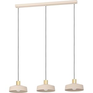 EGLO Valdiola Hanglamp - E27 - 93 cm - Beige/Goud/Zand - Staal