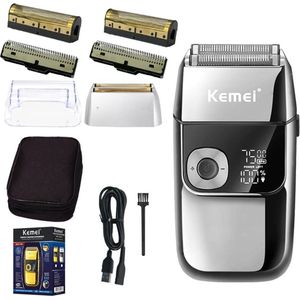 SteeFly® Scheerapparaat Mannen - 2 in 1 Elektrisch Scheerapparaat - Zilver - Met LED Scherm - Trim set - Compact en handig