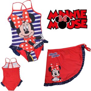 Disney Zwemset - Minnie Mouse - Badpak + Sarong - Maat 122/128