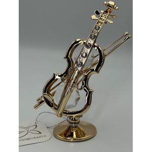 24-karaats goud verguld viool versierd met Bohemia kristallen