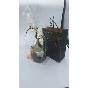 Giftset Geurbrander druppel groen - amberblokje geur ylang ylang - raspje - moederdag - kerst - kerstcadeautje - klein cadeautje - valentijnsdag