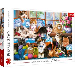 Katten Familie Puzzel (500 stukjes)