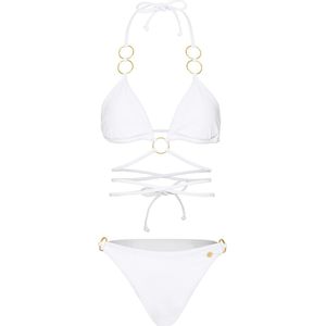 Bikini gouden ringen - White L