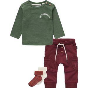 Noppies - Kledingset - Jongens - 4 delig - Broek Jarkon Andorra - Shirt Juno Thyme - 2 paar sokjes - Maat 56