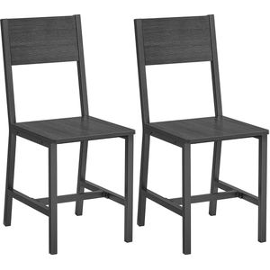 Set van 2 eetkamerstoelen - Moderne stoelen - Spaanplaat stalen constructie - Ergonomische stoelen - 36 cm x 46,6 cm x 87,1 cm