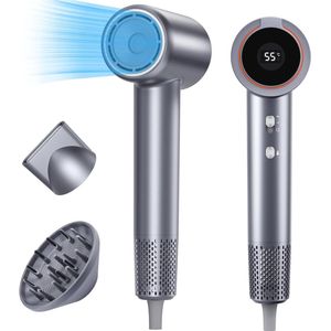 Professionele haardroger met negatieve ionen, 1500 W, 3 temperaturen en 2 snelheden, inclusief diffuser en concentrator