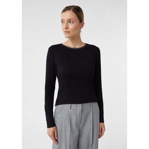 comma casual identity - Longsleeve - Zwart - Met Glitter-ronde Hals