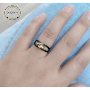 Soraro Tricolor Ring | Groen | Goldplated | Soraro Ringen | Cadeau voor haar | verjaardag vrouw