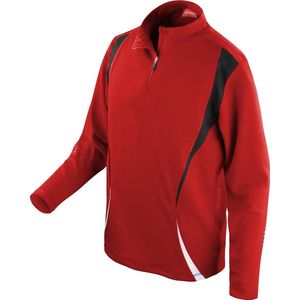 Spiro Unisex Sportproef Prestatie Trainingen Top (Rood/zwart/wit)