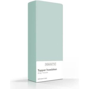 Luxe Verkoelend Topper Hoeslaken - Mint - 160x220 cm - Katoen - Romanette