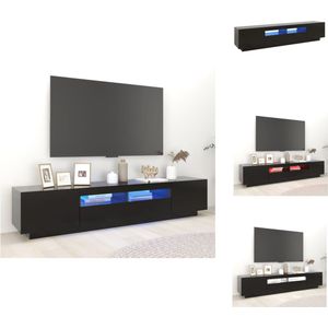 vidaXL TV-meubel s Hifi - 200 x 35 x 40 cm - met LED-verlichting - zwart - Kast