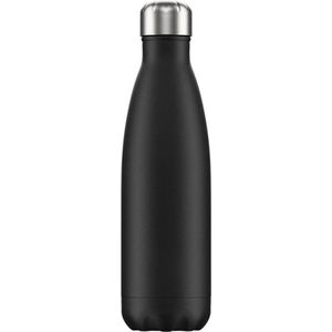 Drinkfles - Rubber coating - Antislip - Dubbelwandig - Metaal - Zwart - 0.5 liter - Able & Borret