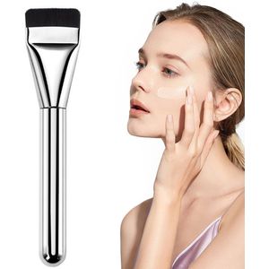 Eén foundationkwast, platte make-upkwast, foundationmengkwast, dunne vloeibare foundationkwast, zachte contourkwast, concealerkwast voor een natuurlijk make-upeffect