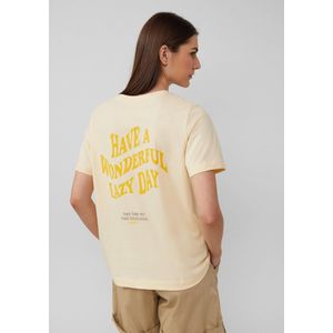 T-shirt - Beige - Relaxed Fit - Katoen Jersey - Print op Voor- en Achterkant