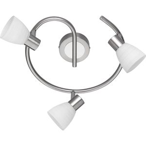 LED Plafondspot - Trion Caru - 9W - G9 Fitting - Warm Wit 3000K - 3-lichts - Dimbaar - Rond - Mat Nikkel - Aluminium