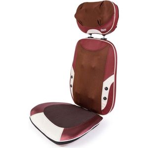 Shiatsu-massage en kneedrugleuning - Rood (model 2022) - Massagestoel voor thuis werk - Verstelbare hoofdsteun en afneembare stoel - Rug- schouder- lendenmassage met extra comfort