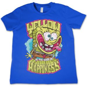 Spongebob Yellow Is The Color Of Happiness Kids T-Shirt Kinder Blue-4 Jahre