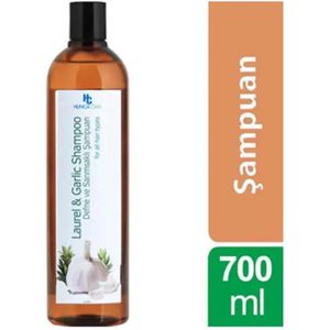 Hunca Shampoo – Laurier & Knoflook – 675 ml – Natuurlijk & Versterkend – Anti-Haaruitval – Stimuleert Haargroei – Natuurlijke Haarverzorging