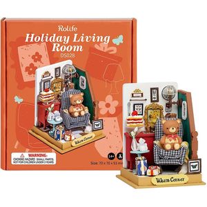 Robotime Holiday Living Room | DIY miniatuurhuisje | Dollhouse Box Theater | DS028