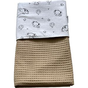 baby deken kinderwagen deken wieg deken olifantjes cognac 60 x 90 cm