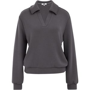 WE Fashion - Dames Sweater - Donkergrijs - Regular Fit - Viscose