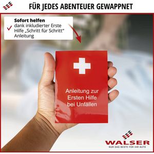 Walser Eerstehulpset auto zwart volgens DIN 13164, eerstehulpset auto, eerstehulptas
