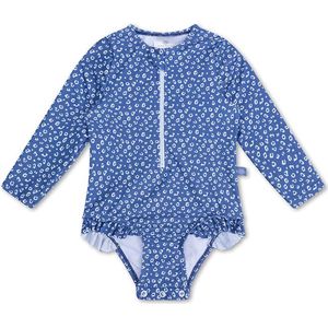 Swim Essentials | Blauw Panterprint Meisjes UV Badpak met lange mouwen - Maat 74/80