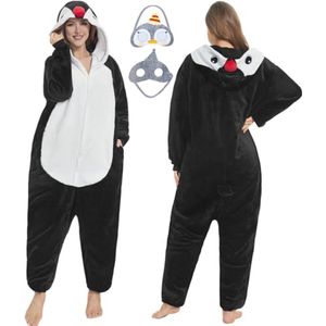 Dames- en herenpyjama eendelig unisex dieren jumpsuit voor carnaval en feest