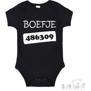 100% Katoenen Romper ""Boefje 486309"" Unisex Katoen Zwart/wit 56/62