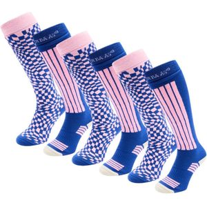 Poederbaas Skisokken Dames - 6 paar - Ballpoint Blue - Maat 35/38