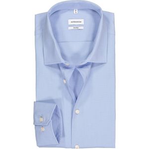 Seidensticker shaped fit overhemd - mouwlengte 7 - fil a fil - lichtblauw - Strijkvrij - Boordmaat: 41