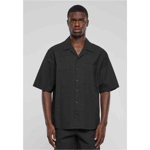 Urban Classics - Relaxed Seersucker Short Sleeve Overhemd - XL - Zwart