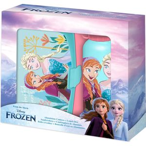 Disney Frozen lunchbox set voor kinderen - 2-delig - roze - aluminium/kunststof