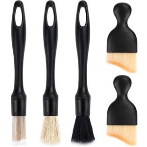 5 Stuks Zachte Auto-Detailing Borstels - Voor Interieurreiniging en Stofverwijdering