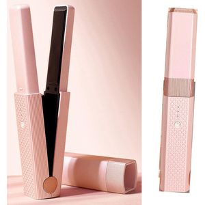 Draadloze Mini Reisstijl- en Haarstraightener - Snelle Verwarming Voorkomt Schade - Voor Glad en Glanzend Haar (Roze)