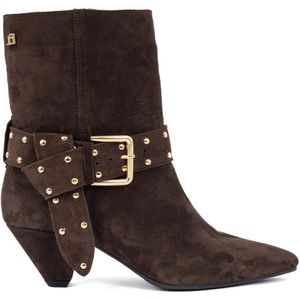 Babouche Anine enkellaarzen dark brown