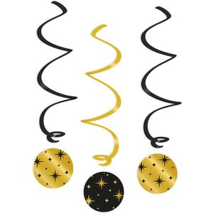 Swirl decorations gold/black - Stars